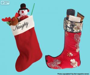 Puzzle Χριστουγεννιάτικα κάλτσες με τα δώρα μέσα